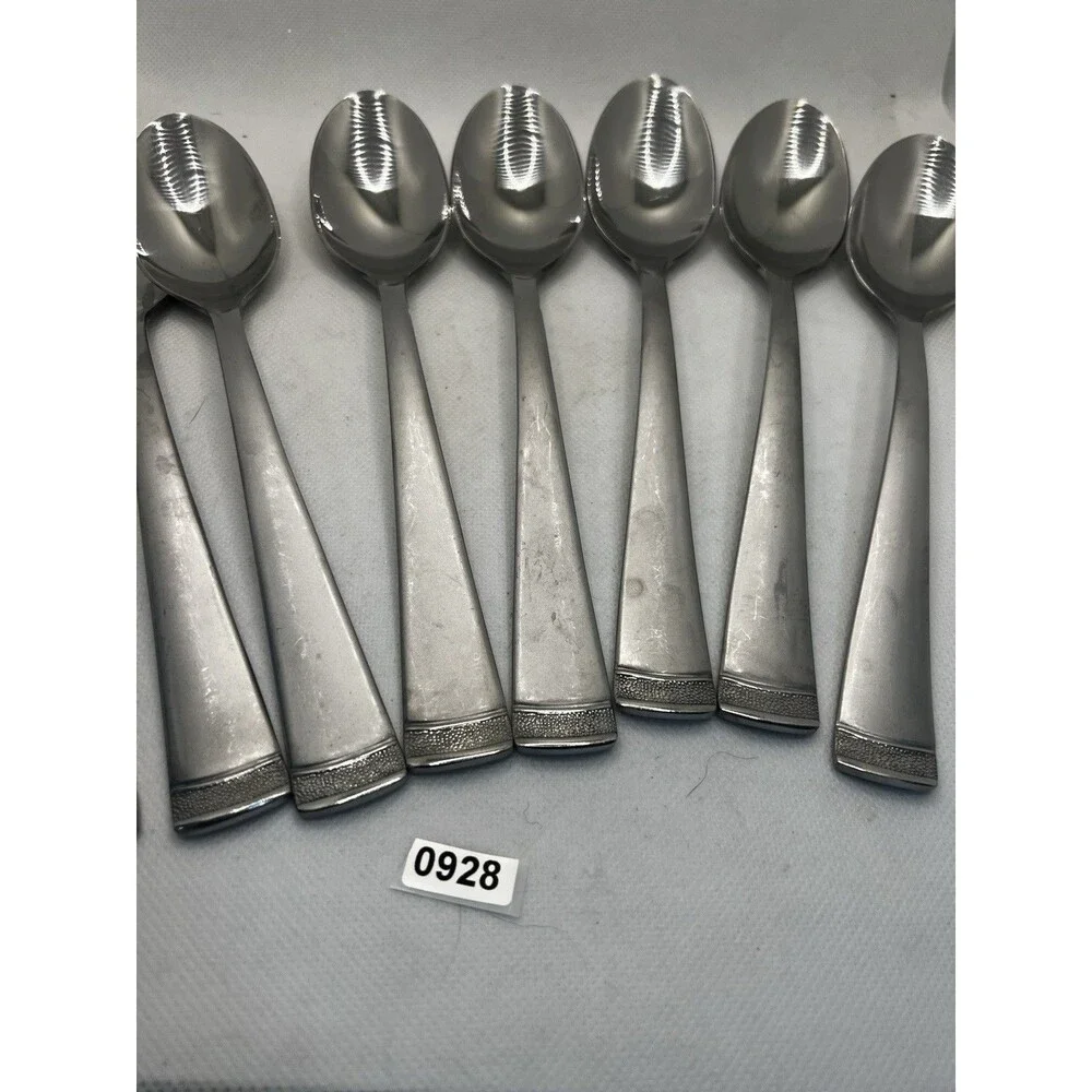 8 piece spoons forks Cambridge  Stainless Flatware Silverware gratitude sand
